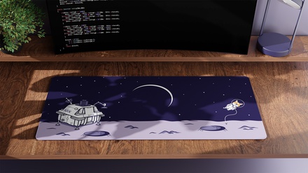 Lunar Landing Mauve Aurora Deskmat