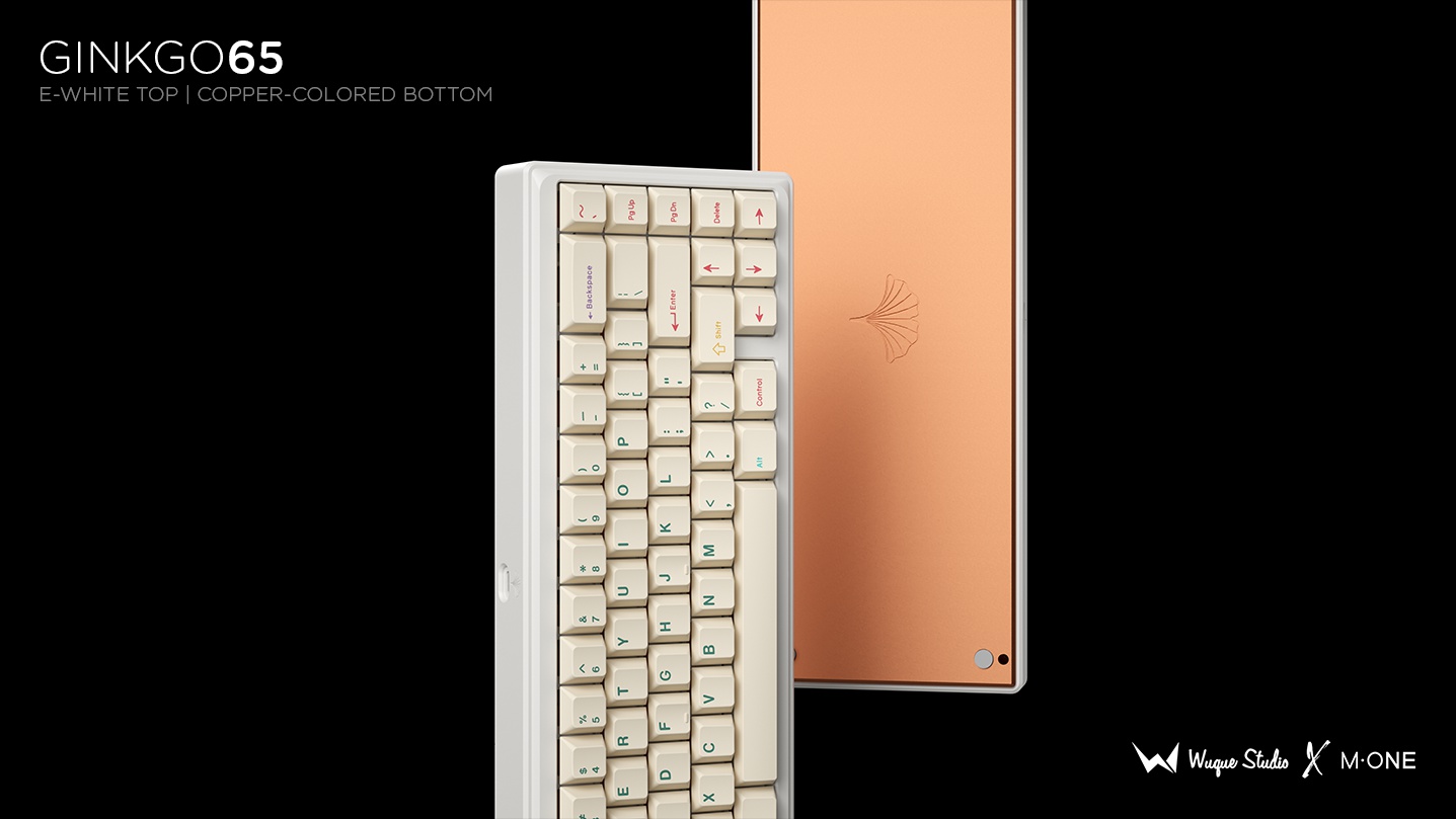 Ginkgo65 E-white x Copper | mykeyboard.eu