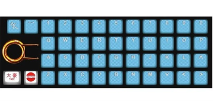 Tai-Hao Rubber Backlit Keycaps-42keys Neon blue