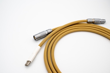 Non-coiled LEMO custom USB cable/ Vanilla Sands