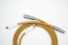 Non-coiled LEMO custom USB cable/ Vanilla Sands