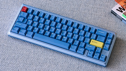 Ginkgo65 Pro - Blue x White case & PVD Black logo & HS non-flexcut PCB [GB]