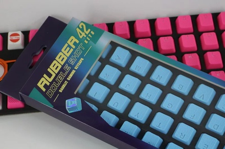 Tai-Hao Rubber Backlit Keycaps-42keys Neon blue