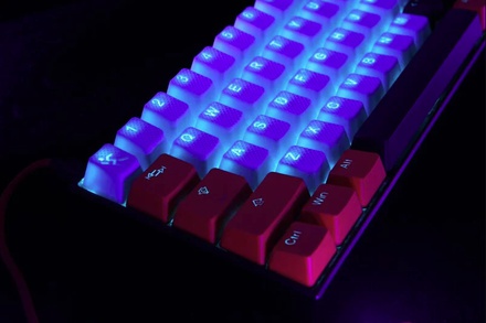 Tai-Hao Rubber Backlit Keycaps-42keys Neon blue