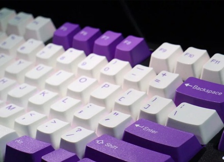 Tai-Hao ABS-104 / White&Purple Keycaps