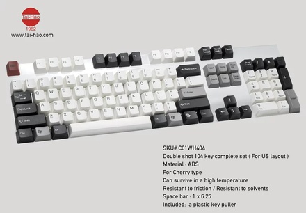 Tai-Hao ABS 104 keys Classic Mini White