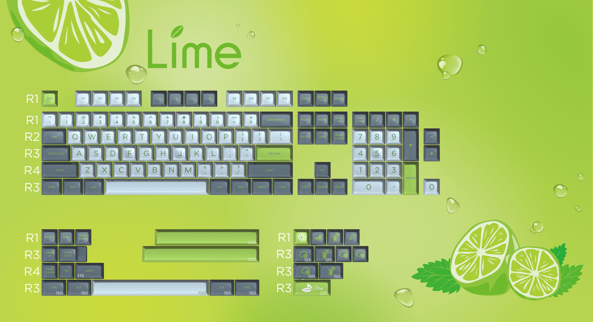 maxkey lime keycap set