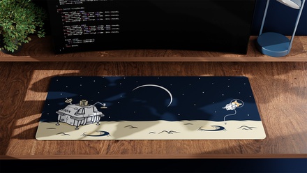 Lunar Landing Ethereal Blue Deskmat