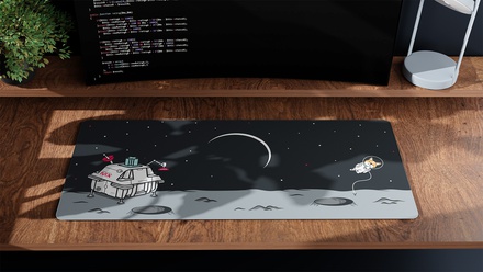 Lunar Landing Dark Space Deskmat