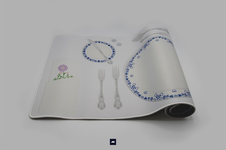 Delftware Place Settings Deskmat