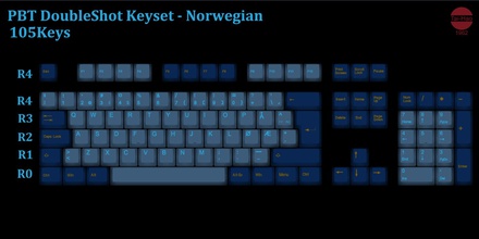 105-Key PBT Double Shot Tai-Hao keycaps set Norwegian