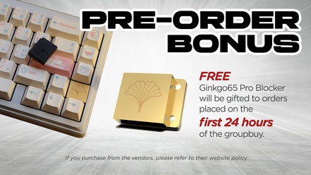 Ginkgo65 Pro - Bonus Anodized Gold blocker