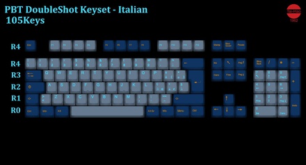 105-Key PBT Double Shot Tai-Hao keycaps set Italian