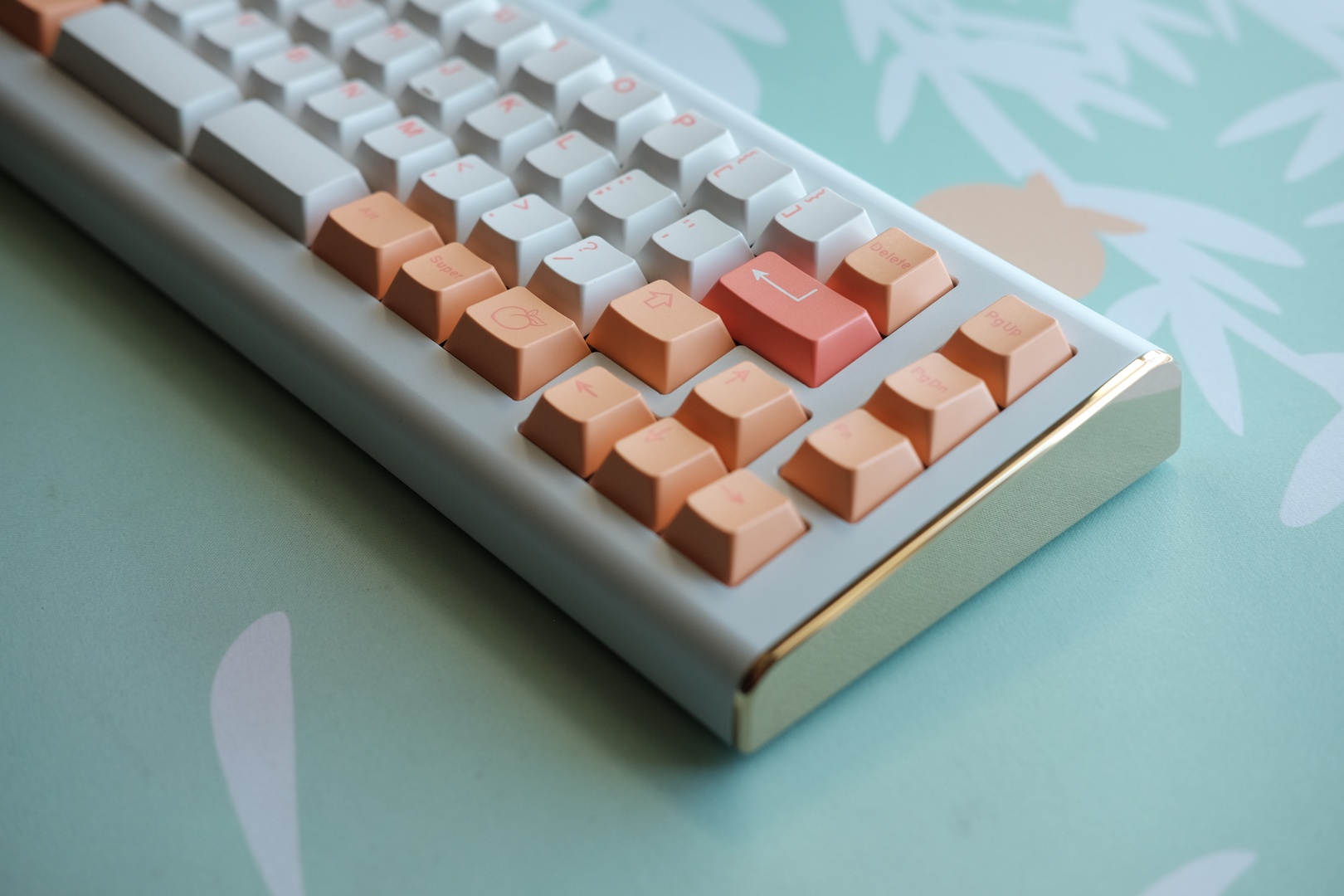 gold and white keyboard