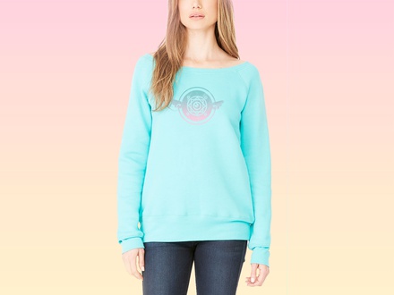 Woman's Wide Neck Sweater - Teal S - 3XL