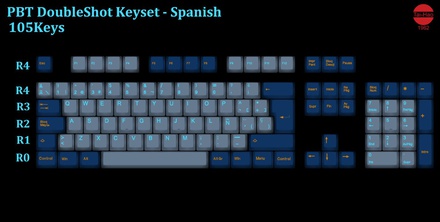 105-Key PBT Double Shot Tai-Hao keycaps set Spanish