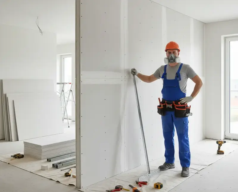 Trockenbau – Gipskartonwand, einlagig
