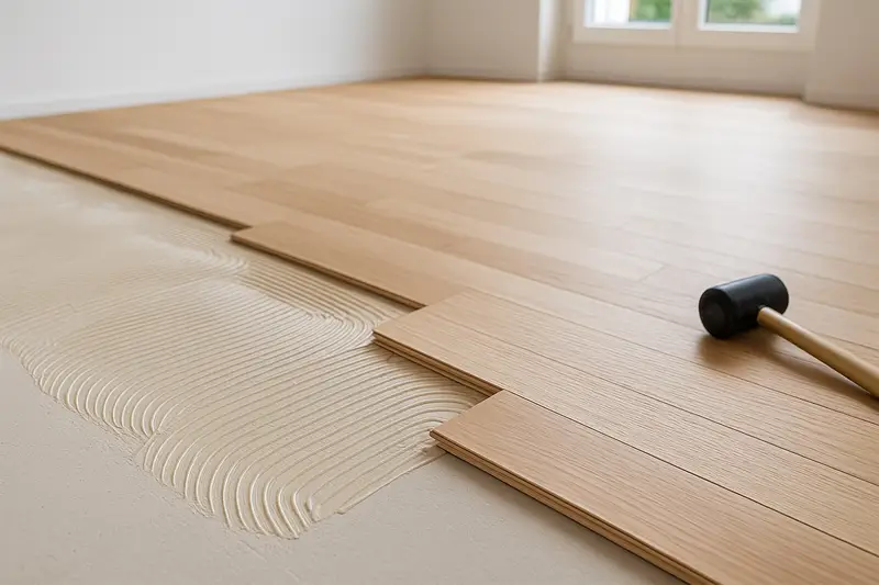 Pokládka a lepenie nových vlysov podlahy