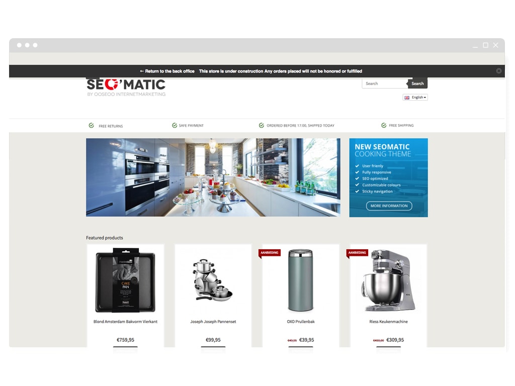 Onlineshop Design Navigation