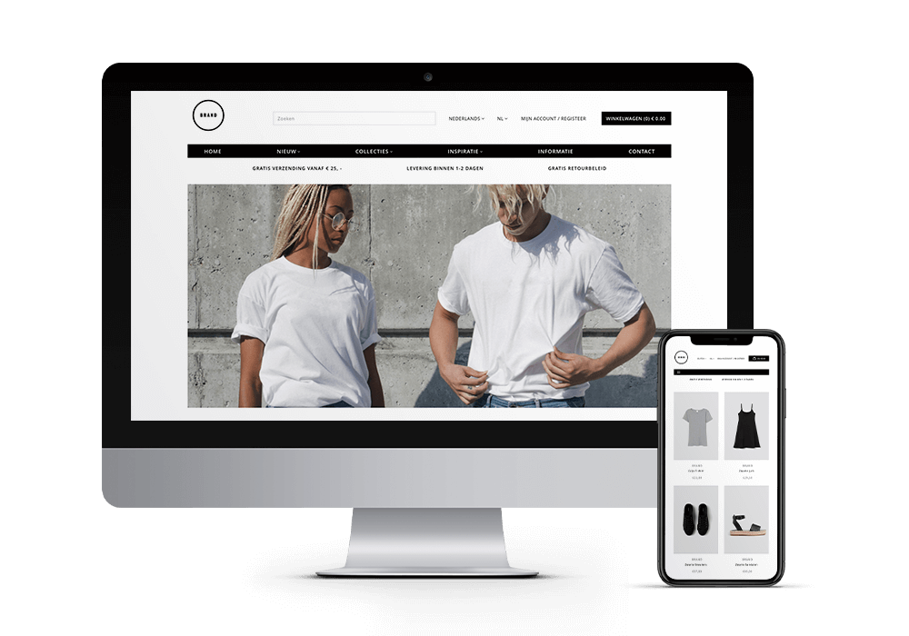 Onlineshop auf Desktop und iPhone
