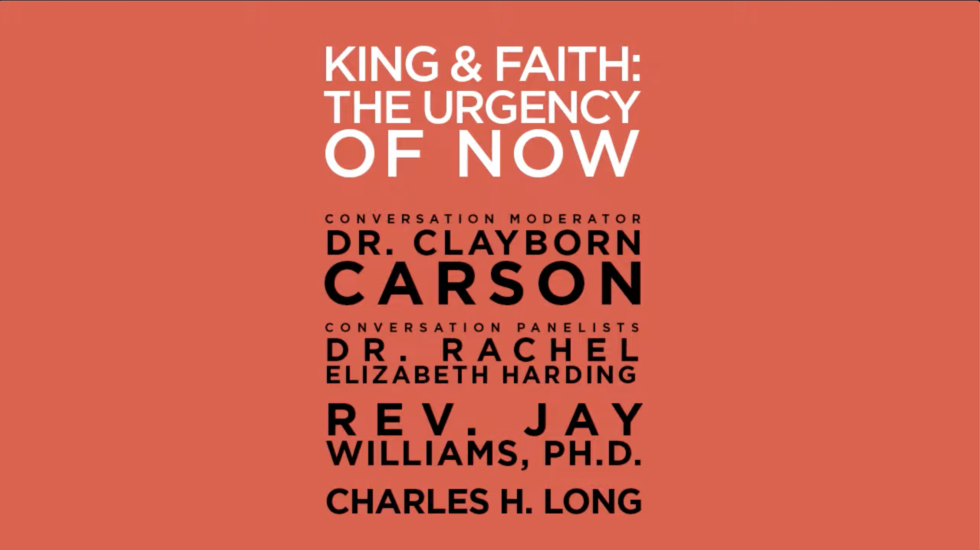 King & Faith Forum -- The Urgency of Now