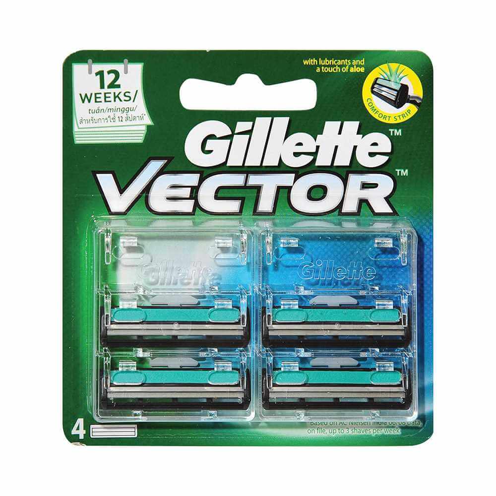 Lưỡi dao cạo râu Gillette vector vỉ 4 cái – MM Mega Market