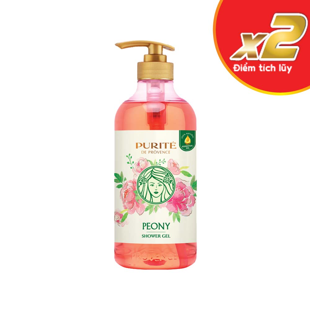 Sữa tắm Purite hoa mẫu đơn, 850ml - MM Mega Market