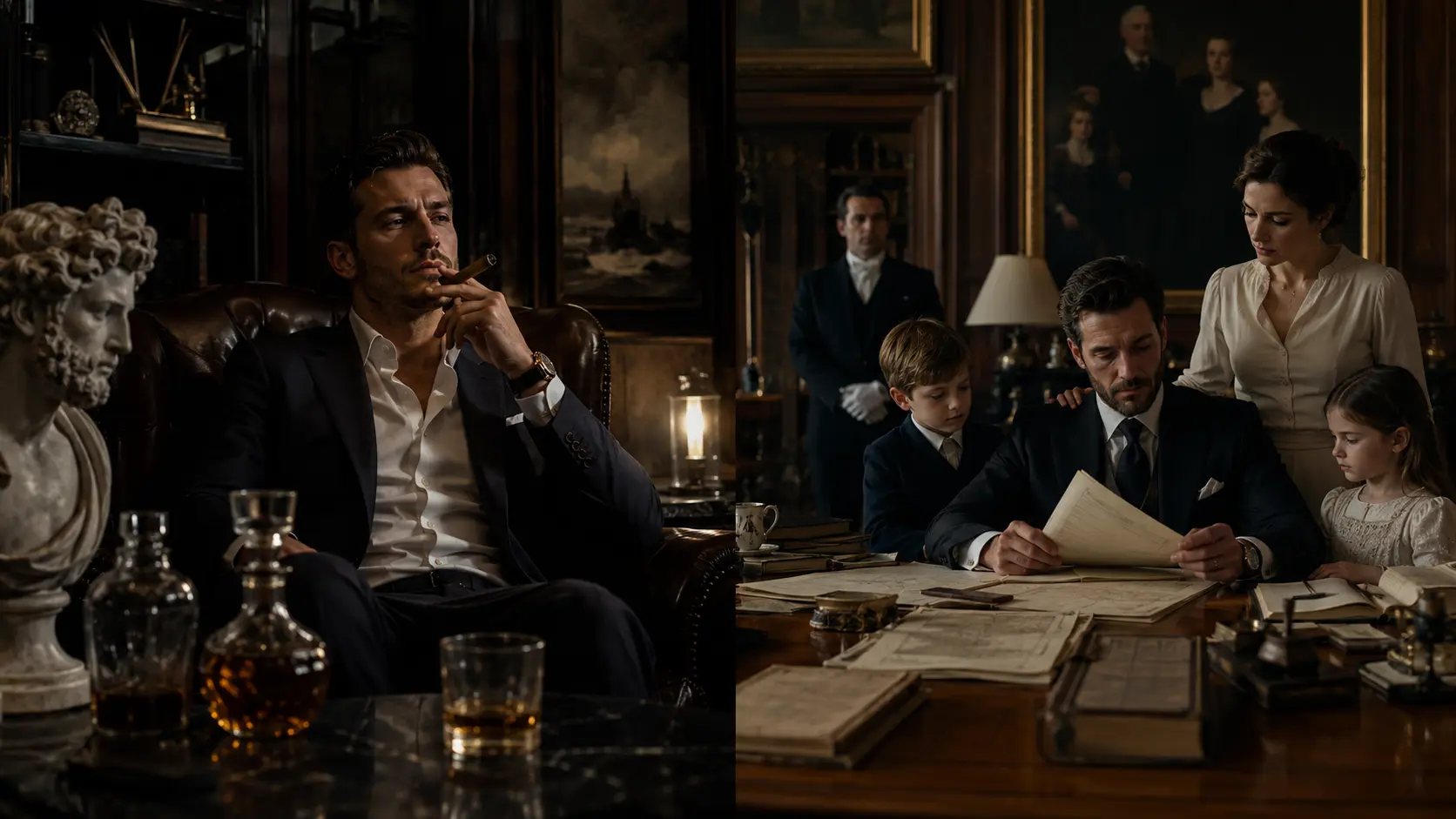 A moodboard of aristocratic symbols detached from real household and estate obligations