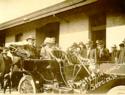 James. J. Hill, Mary T. Hill in automobile with others, Stephens Hall Dedication, Crookston, Minnesota.