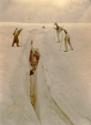 Unidentified men climbing on glacier in Cascade Range, Wenatchee Canal Company.