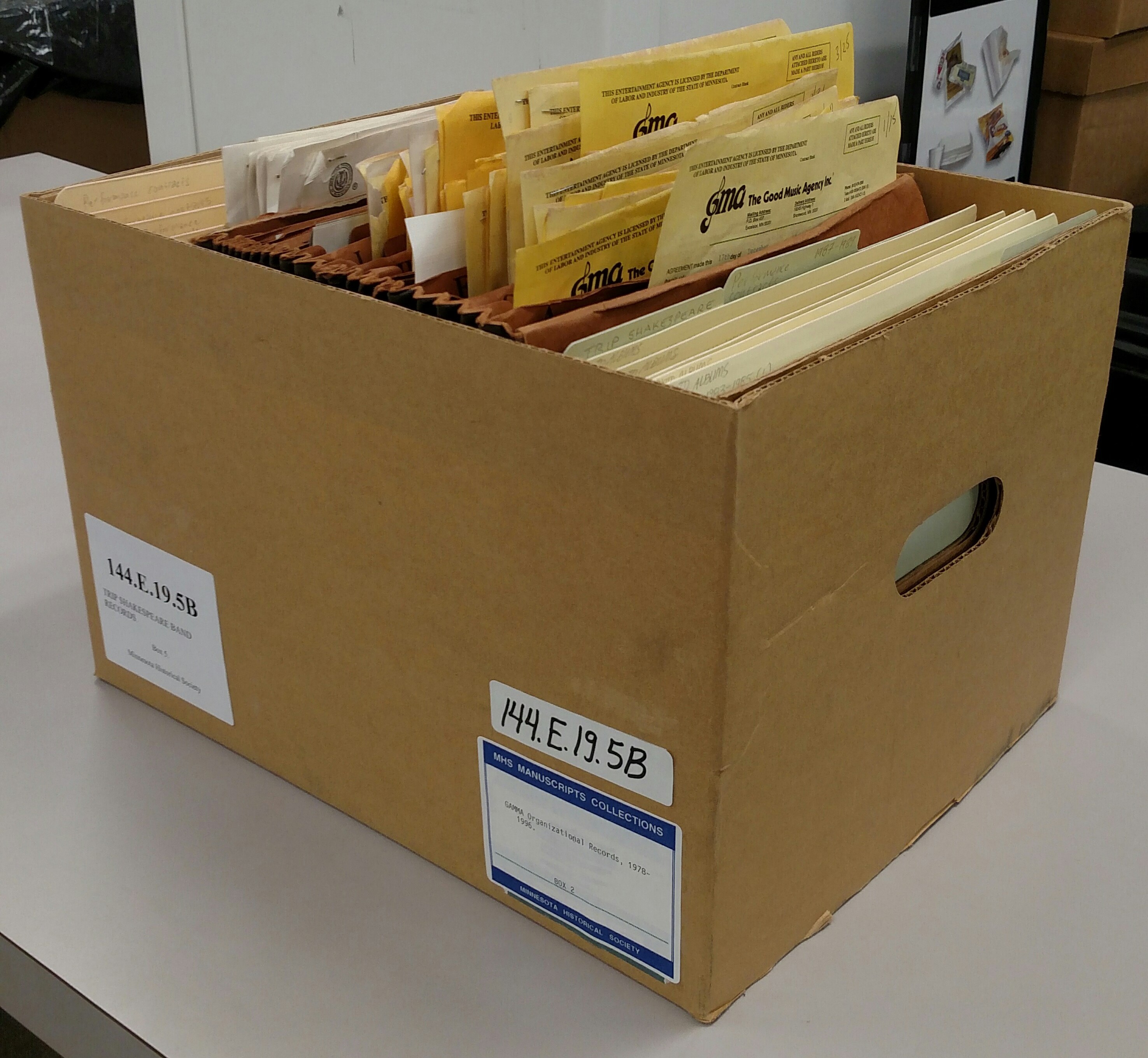 Box Containing Contracts with Social Security Numbers