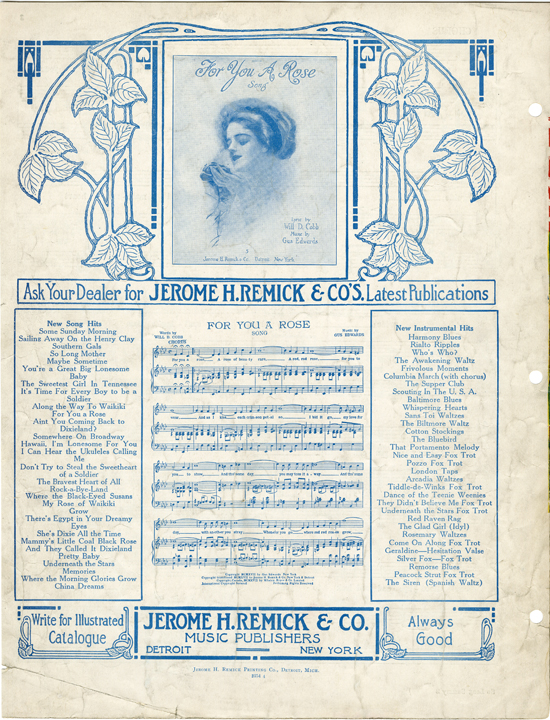 Back cover page of  So long Sammy : song