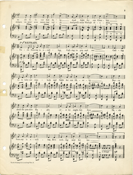 page 3 of  Uncle Sammy is a-calling you