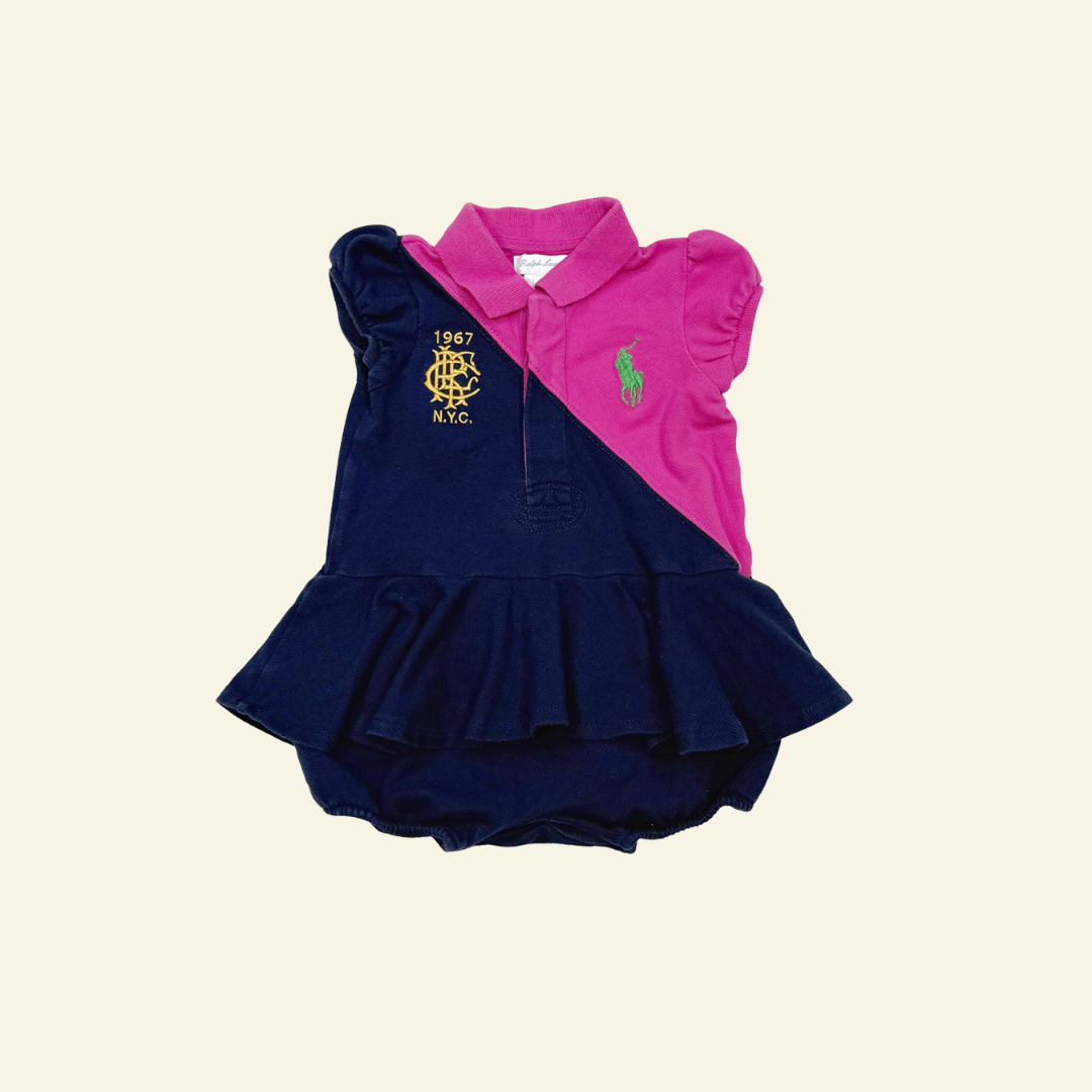 폴로 키즈 투컬러 빅포니 원피스 9m
