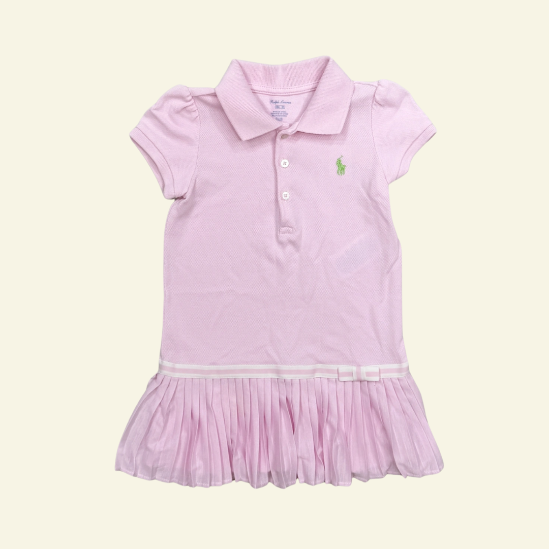 폴로 키즈 핑크 플리츠 원피스 18m
