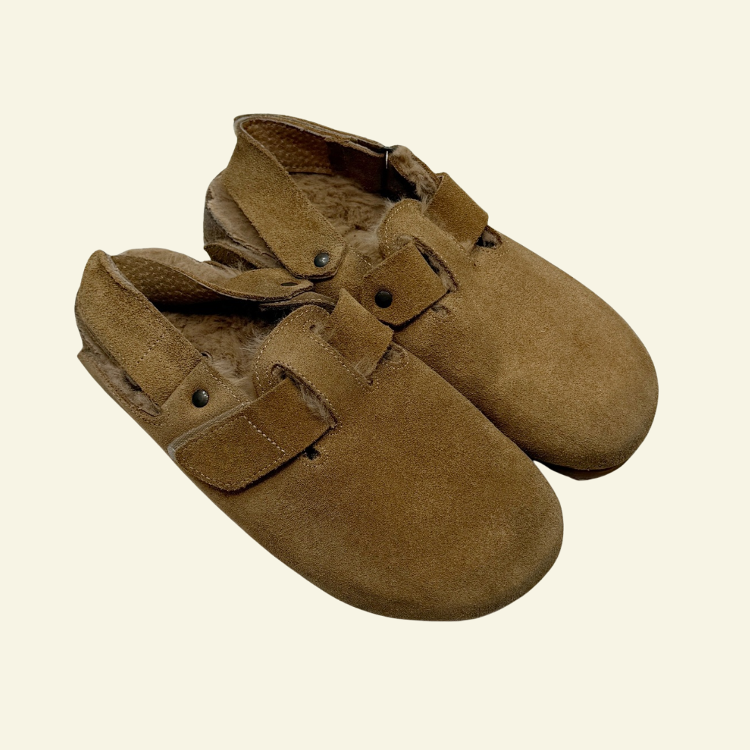 페페슈즈 브라운 스웨이트 퍼 샌들 EU30 7y