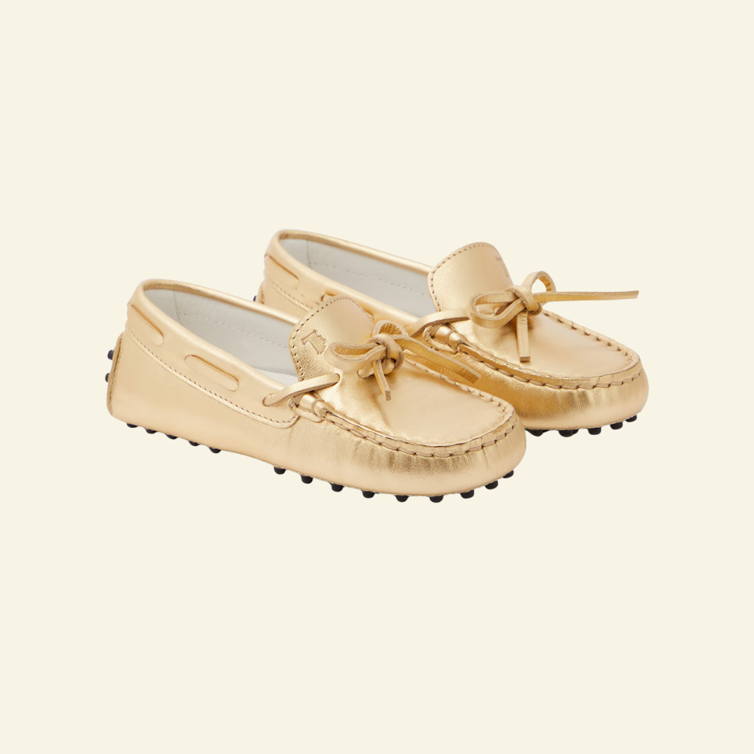 토즈 골드 메탈릭 플랫슈즈 EU22 18-24m (새상품)