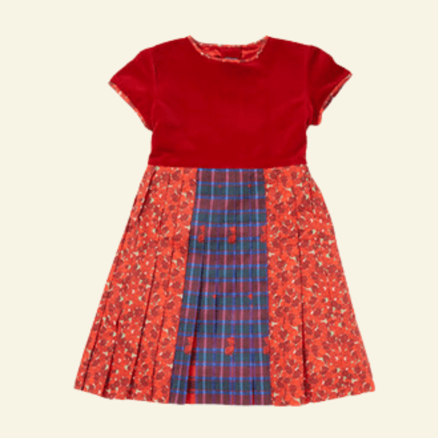 오스카 드 라 렌타 벨벳 플리츠 여름 원피스 여아 2y