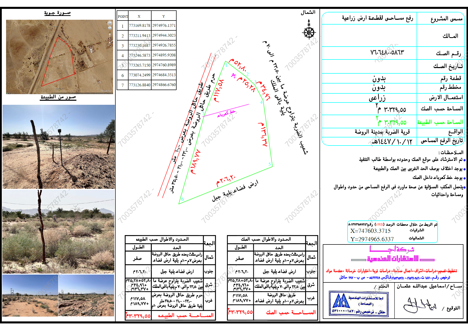 أرض زراعية بالضربة بمساحة 30,329.55 م صك: 760648005863