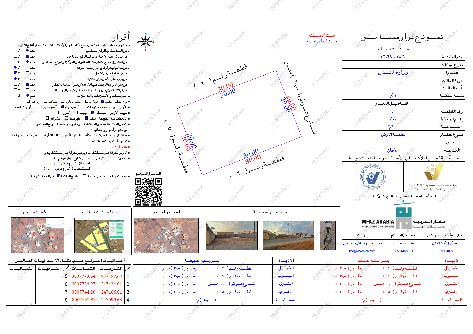 أرض سكنية بواجهة شرقية بمساحة 600 م بمركز الشنان صك: 360680002506