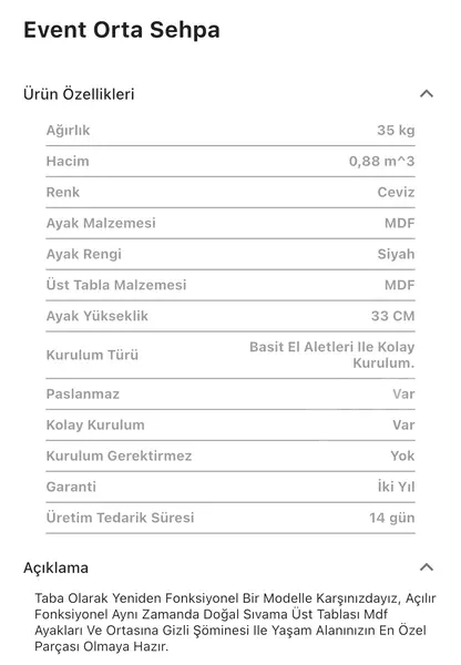 Event Orta Sehpa Ceviz