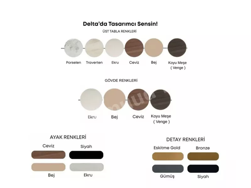 Delta Ekru Porselen Dresuar