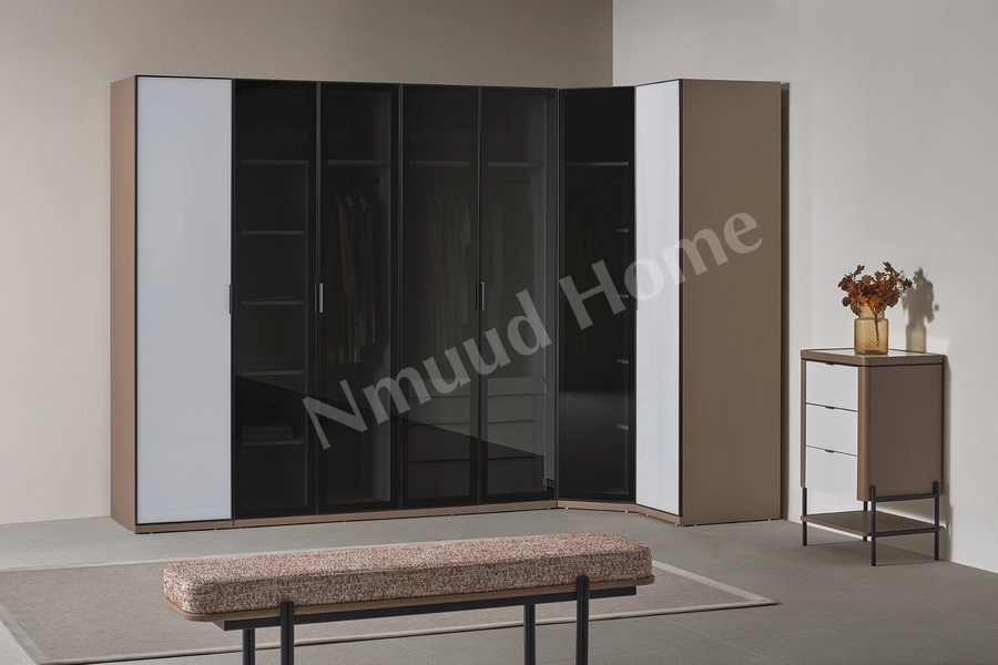 Moka Kiremit Köşe Dolaplı Yatak Odası