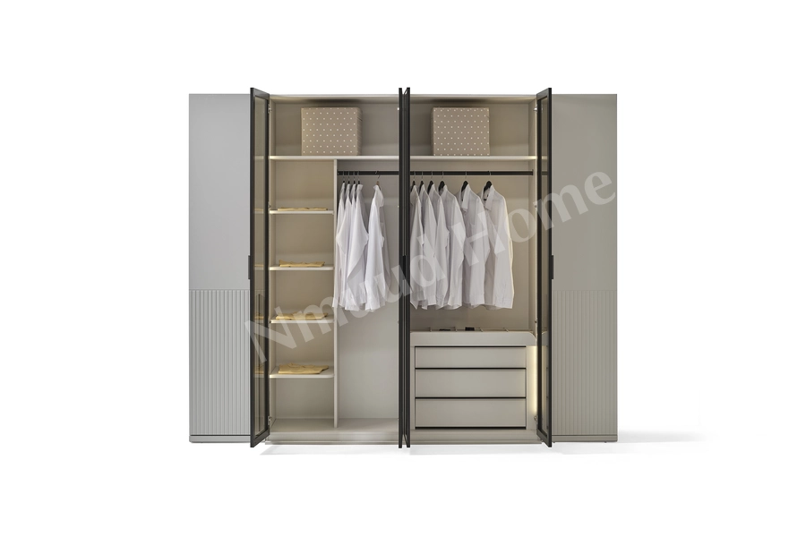 Moka Gri 6 Kapaklı Yatak Odası