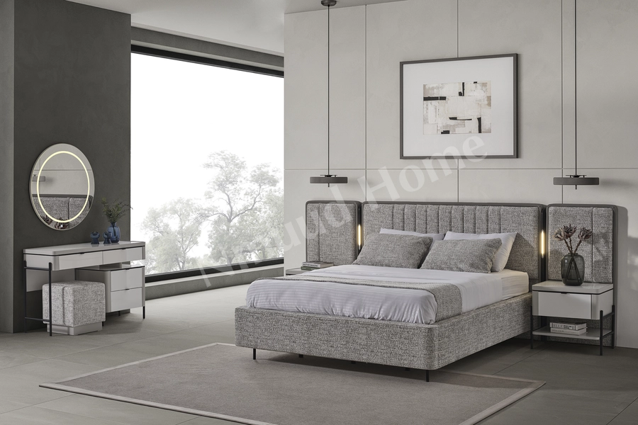 Moka Gri 6 Kapaklı Yatak Odası