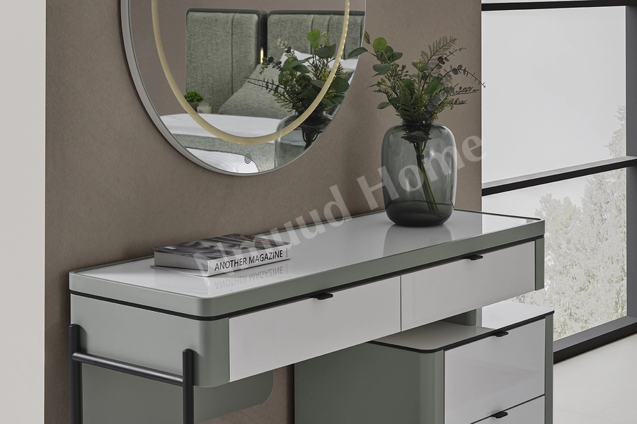 Moka Yeşil Köşe Dolaplı Yatak Odası