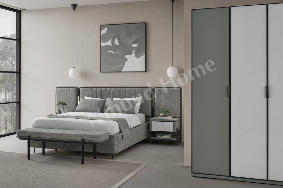 Moka Yeşil 6 Kapaklı Yatak Odası