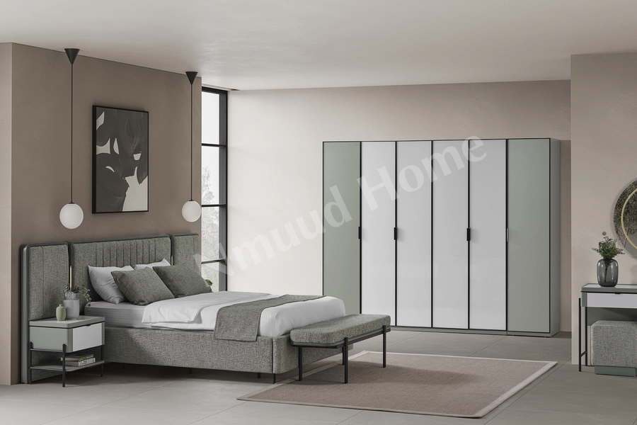 Moka Yeşil 6 Kapaklı Yatak Odası