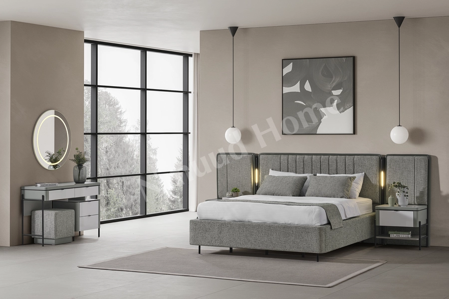 Moka Yeşil Köşe Dolaplı Yatak Odası