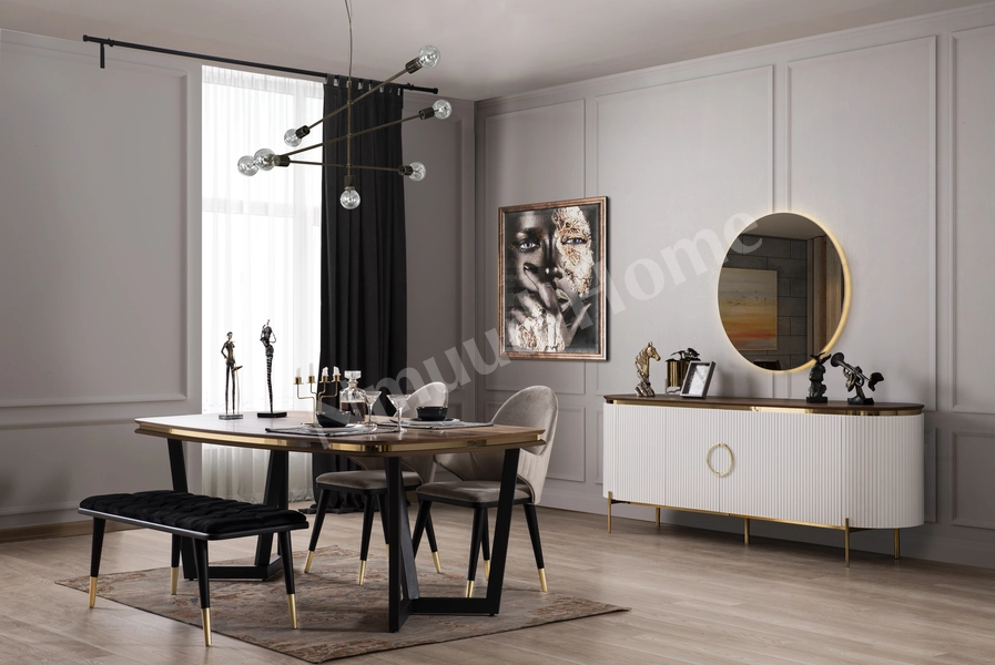 Tesla Ekru Yemek Odası